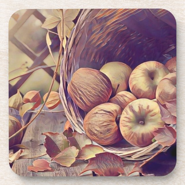 Porta-copo Cesto de queda de maçãs frutas (Frente)