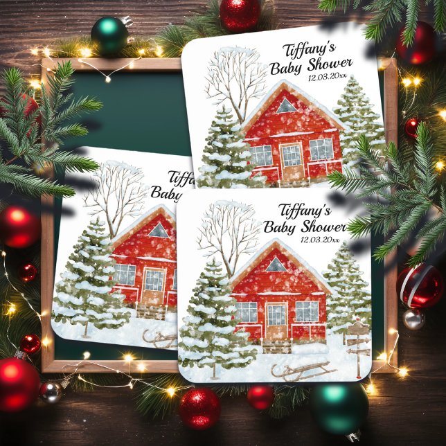 Porta-copo Chá de fraldas da Casa Vermelha da Paisagem de Inv (Criador carregado)