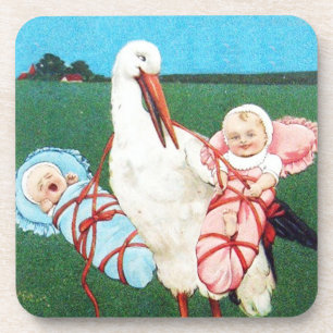 Porta-copo CHÁ DE FRALDAS TWIN, cor-de-rosa, azul-lacre