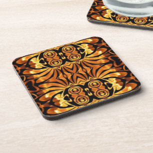 Porta-copo chamas cor de laranja Padrão tribal do totem nativ