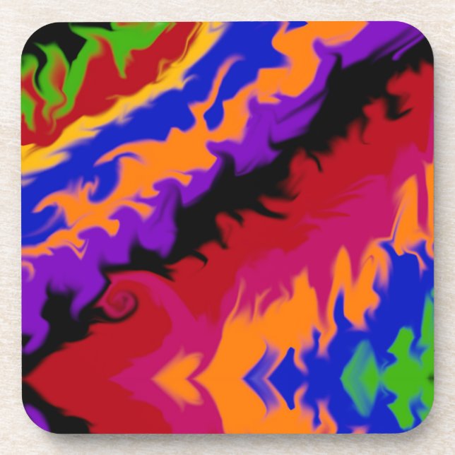 Porta-copo Chamas em Cores Abstratas (Frente)