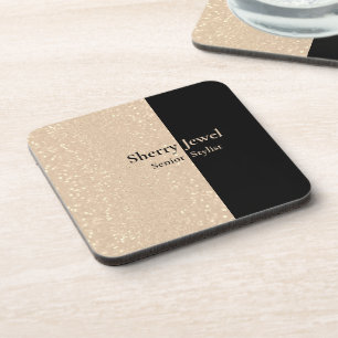 Porta-copo Champagne Sparkle Personalizado Glitter e Preto