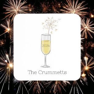 Porta-copo Champanhe de Feriado de feliz ano novo Personaliza