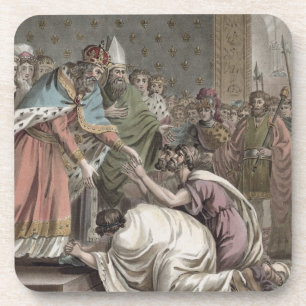 Porta-copo Charlemagne (742-814) recebe os embaixadores para