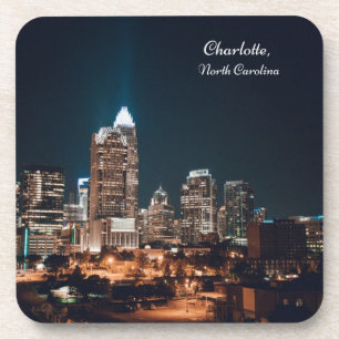 Porta-copo Charlotte North Carolina City Skyline Night