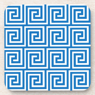 Porta-copo Chave grega, azul-ceruliano e branco