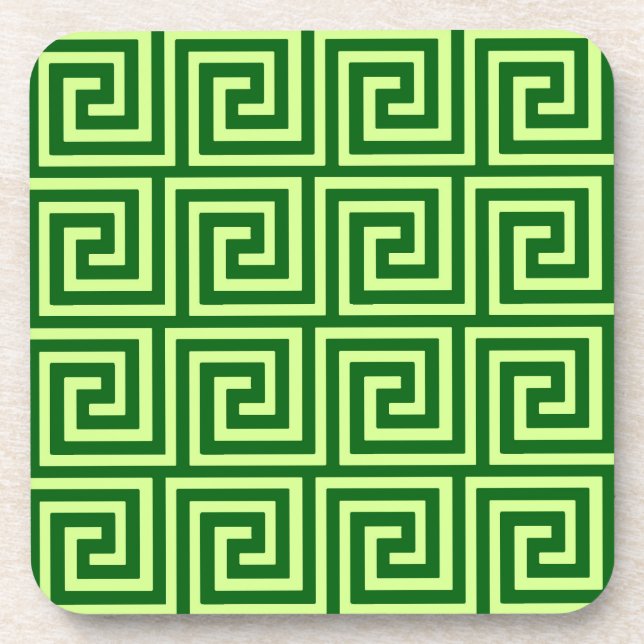 Porta-copo Chave grega, esmeralda verde e limão (Frente)