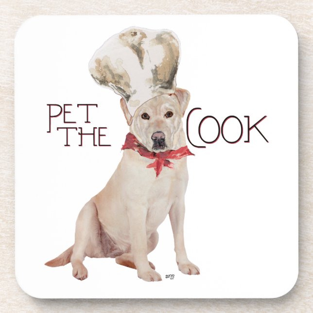 Porta-copo Chef Labrador Retriever Amarelo (Frente)