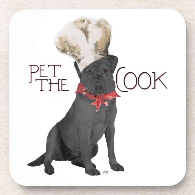 Porta-copo Chef Labrador Retriever Preto (Frente)