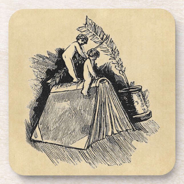 Porta-copo Cherub no Escrevendo (Frente)