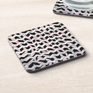 Porta-copo Chevron Zebra Preto e Rosa