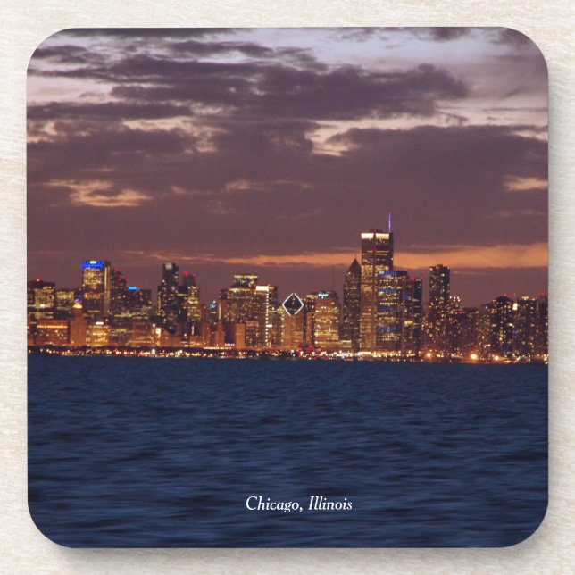 Porta-copo Chicago Skyline set de 6 portas copos plásticas (Frente)