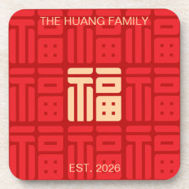 Porta-copo Chinese "Blessing" Hard plastic coaster
