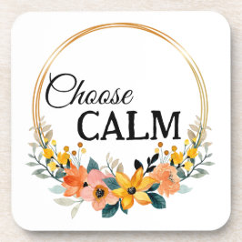 Porta-copo Choose Calm Mindful Home Decor with Floral