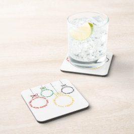 Porta-copo Christmas Ornaments Text Design