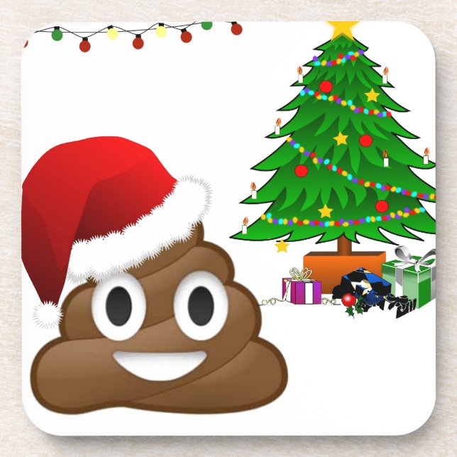 Porta-copo christmas poo emoji (Frente)