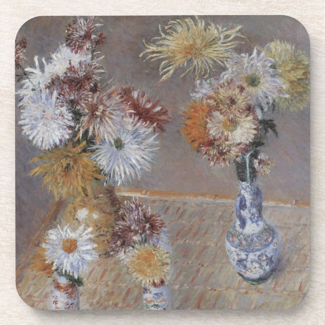 Porta-copo Chrysanthemums por Gustave Caillebotte (Frente)