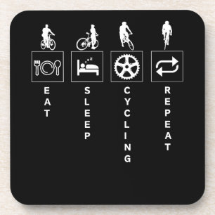 Porta-copo Ciclismo Citação Divertida de Esportes Comer Dormi