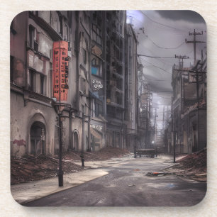 Porta-copo Cidade abandonada   Posto Apocalyptic Dystopian Wo