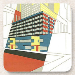 Porta-copo Cidade concreta da cidade do arranha-céus de Deco