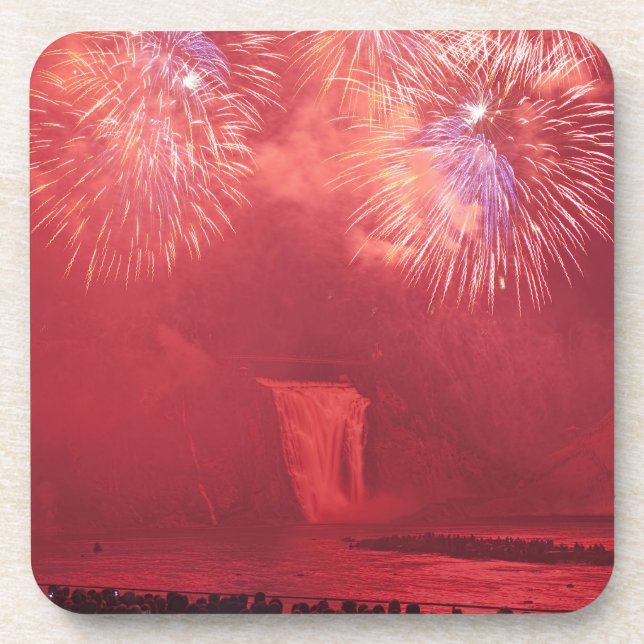 Porta-copo Cidade de Quebec, Quebec, Canadá. Fogos de artifíc (Frente)