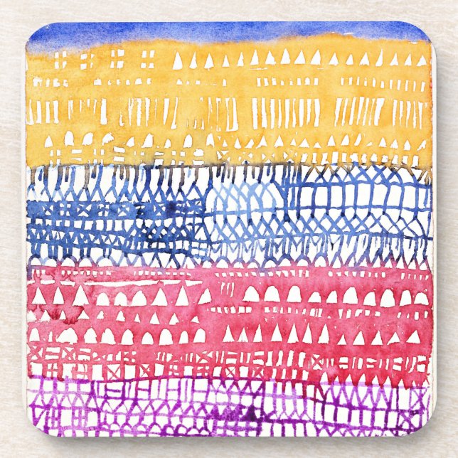 Porta-copo Cidade Velha por Paul Klee. Costeira de bebidas (Frente)