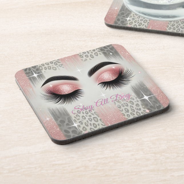 Porta-copo Cílios com Brilho Rosa Glam  (Left Side)