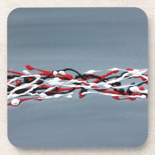 Porta-copo Cinza-art vermelho e preto
