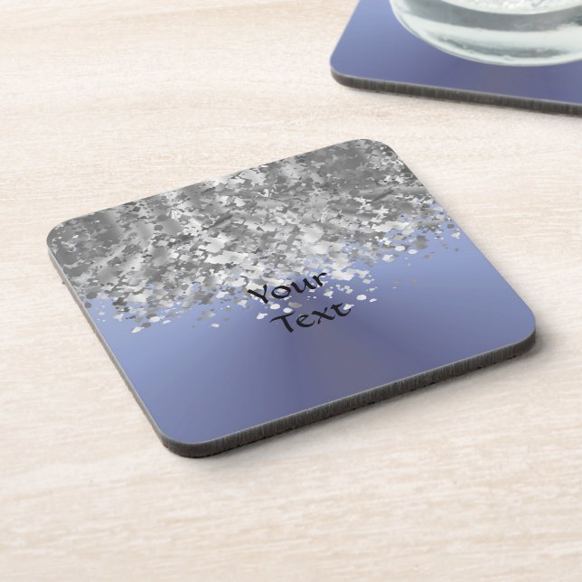 Porta-copo Cinza azul e falso brilho (Left Side)