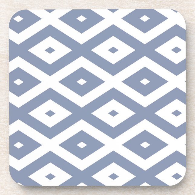 Porta-copo Cinza azul e padrão de diamante branco (Frente)