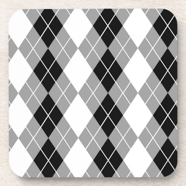 Porta-copo Cinza de Diamante de Argyle Branco Negro (Frente)