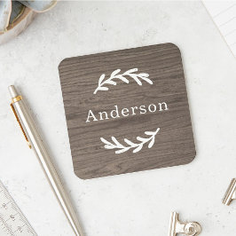 Porta-copo Cinza russa Madeira marrom Laurel Sobrenome Monogr