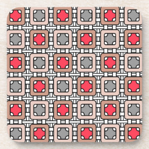 Porta-copo cinzas de arte moderna geométrica deco, bege