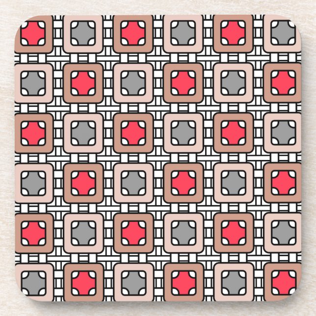 Porta-copo cinzas de arte moderna geométrica deco, bege (Frente)