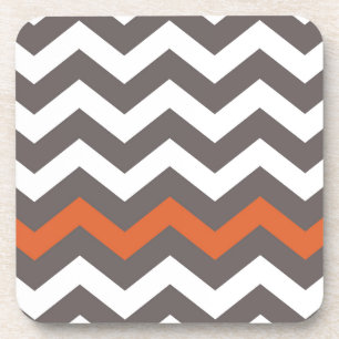 Porta-copo Cinzas Zigzag Com Laranja