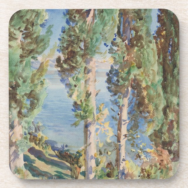 Porta-copo Ciprestes de Corfu de John Singer Sargent (Frente)