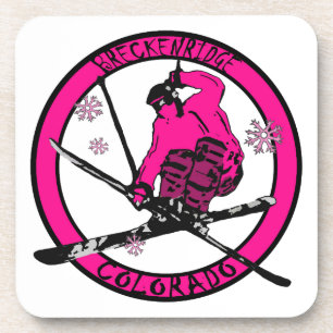 Porta-copo Círculo de esquiador rosa de Breckenridge Colorado