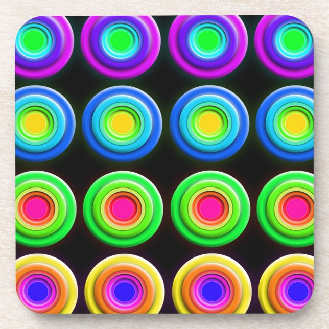 Porta-copo Círculos 3D Coloridos Funk (Frente)