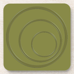 Porta-copo Círculos de khakiround abstrato verde 3d efeito m