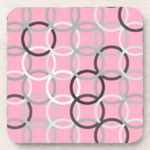 Porta-copo Círculos modernos do século médio, cor-de-rosa 