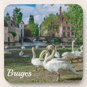 Porta-copo Cisnes brancas no centro de Bruges