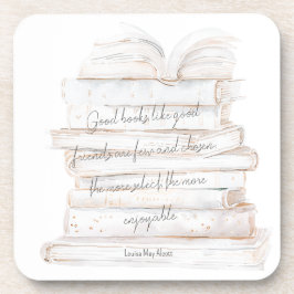 Porta-copo Citação de Livros e Amizade de Cor de Água Branca