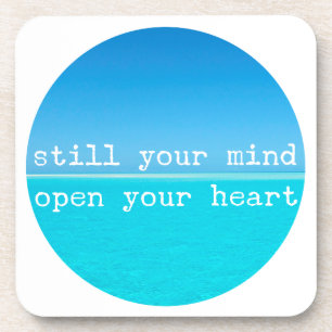 Porta-copo Citação Mindful: Mente, coração aberto C