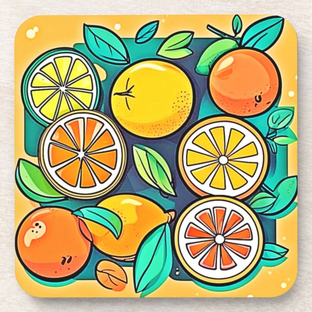 Porta-copo Citrus Fruta Art (Frente)