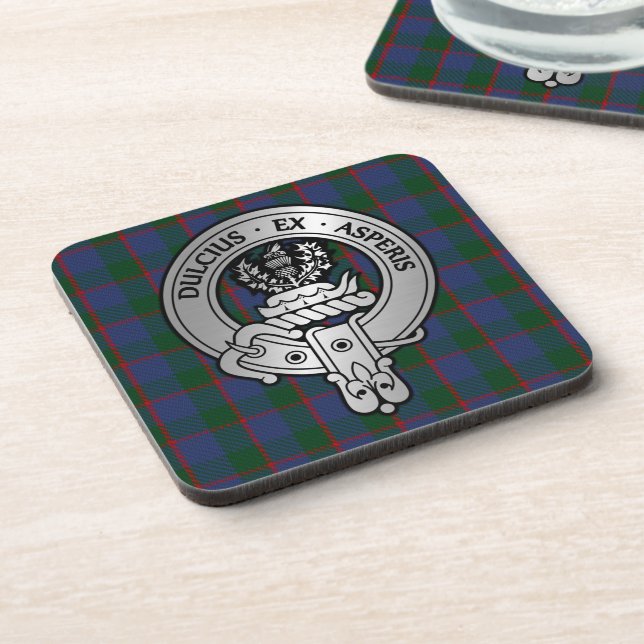 Porta-copo Clan Ferguson Crest & Tartan (Left Side)