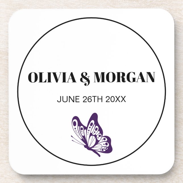 Porta-copo Classic Elegant Script Wedding Rehearsal Paper (Frente)