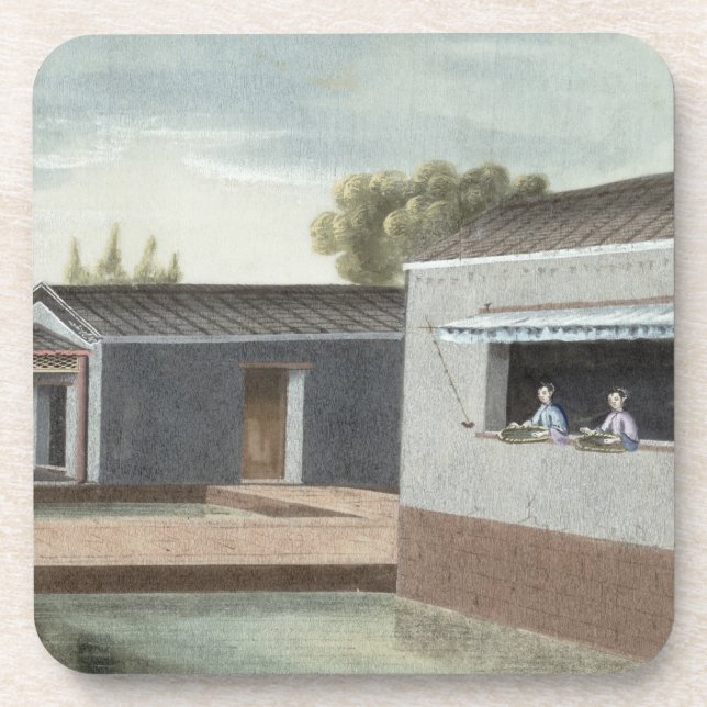 Porta-copo Classificando o chá (w/c no papel) 2 (Frente)