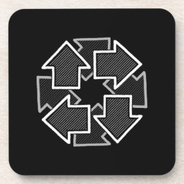 Porta-copo Clockwise Arrows Minimal Geometric Black Variant 2