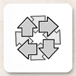 Porta-copo Clockwise Arrows Minimal Geometric White Variant 1