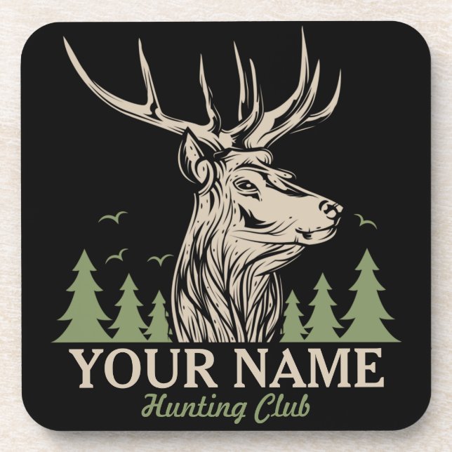 Porta-copo Clube Personalizado de Caça a Deer Elk Antler (Frente)